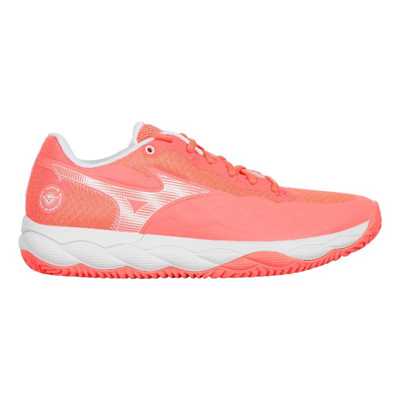 Zapatillas de Pádel de Pádel Mizuno Wave Enforce Court Clay Coral Blanco Mujer