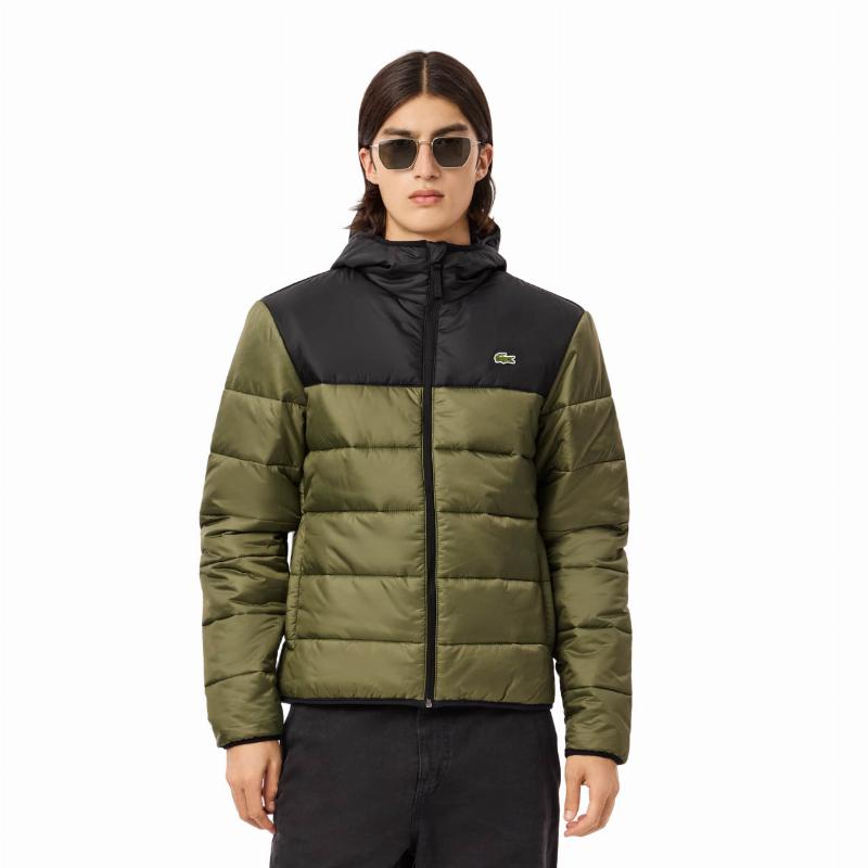 Chaqueta Lacoste Verde Kaki Negro