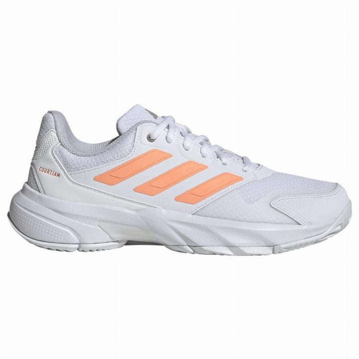 Zapatillas de Padel Adidas CourtJam Control 3 Blanco Naranja Mujer