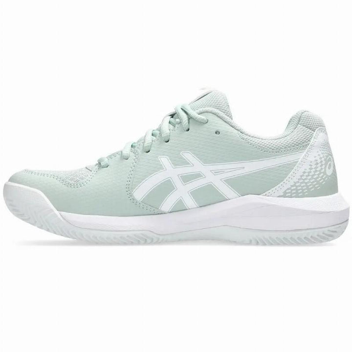 Zapatillas de Padel Asics Gel Dedicate 8 Clay Verde Liquen Blanco Mujer