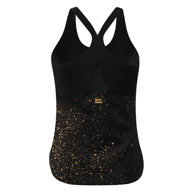 Camiseta Bidi Badu Paris Negro Dorado Mujer