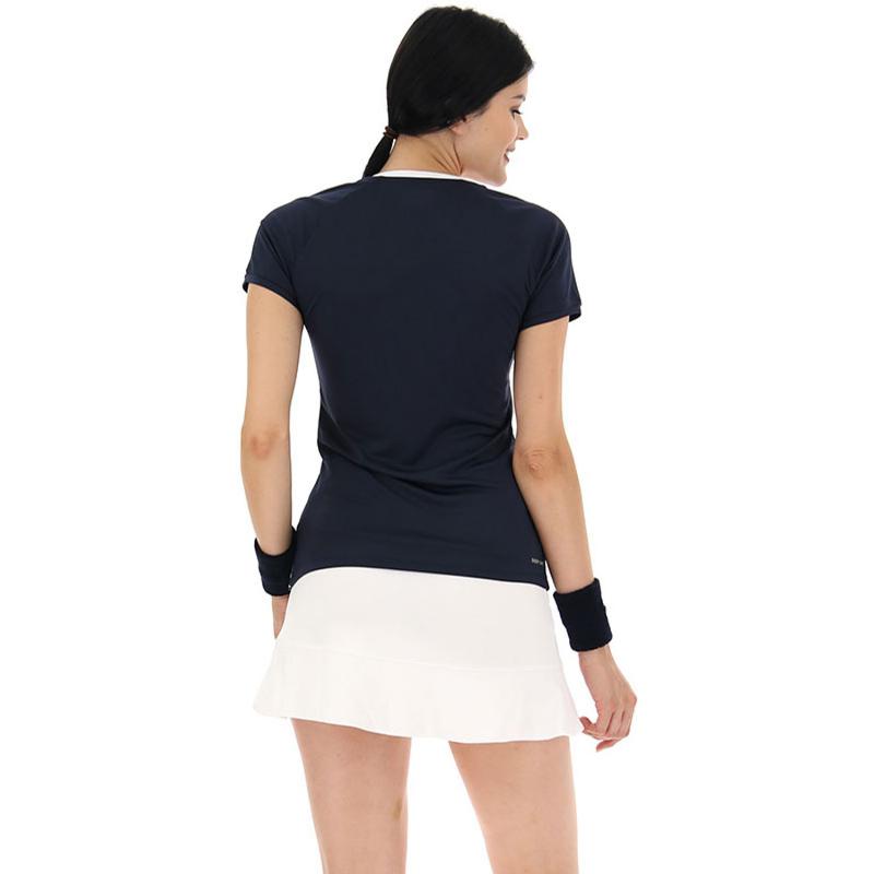 Camiseta Lotto Squadra II Azul Marino Blanco Mujer