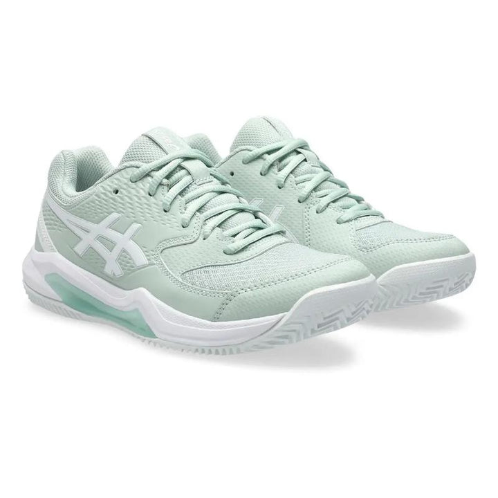 Zapatillas de Padel Asics Gel Dedicate 8 Clay Verde Liquen Blanco Mujer