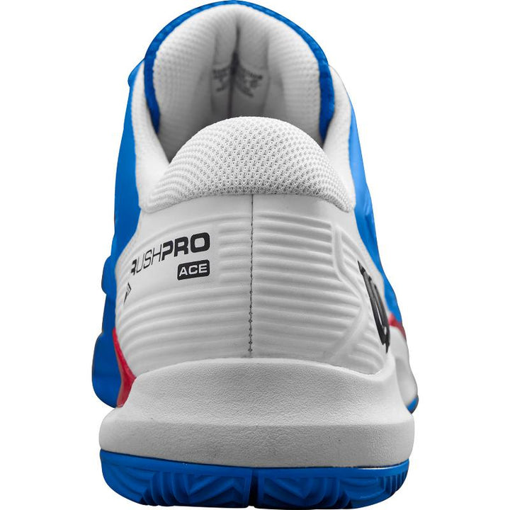 Zapatillas de Padel Wilson Rush Pro Ace Clay Azul Blanco Rojo