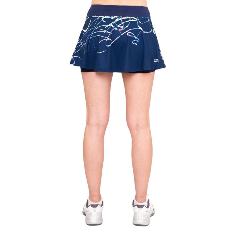 Falda Bidi Badu Decoration Printed Wavy Azul Oscuro