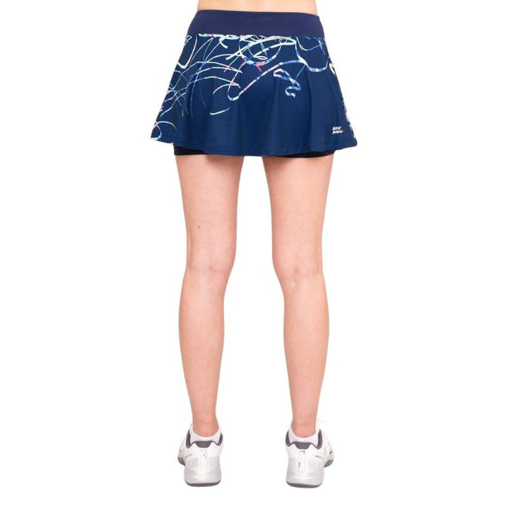 Falda Bidi Badu Decoration Printed Wavy Azul Oscuro