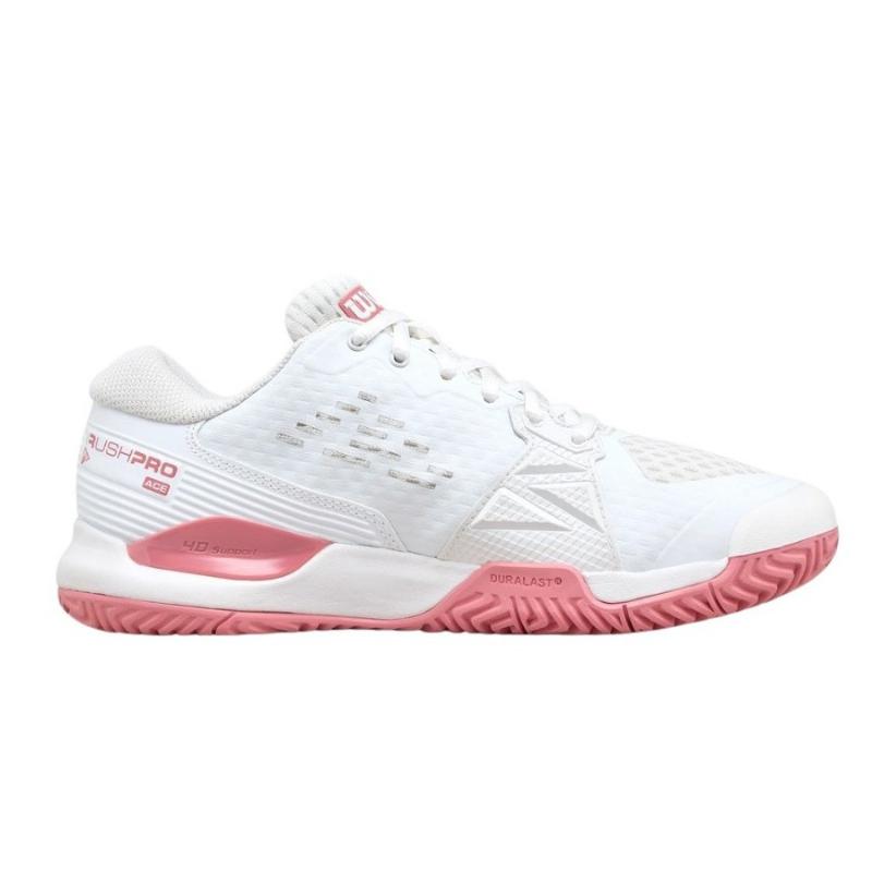 Zapatillas de Pádel de Pádel Wilson Rush Pro Ace Blanco Rosa Junior