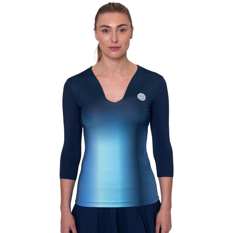 Camiseta Bidi Badu Spectrum V-Neck Aqua Azul Oscuro Mujer