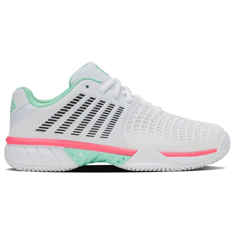 Zapatillas de Padel Kswiss Express Light 3 HB Clay Blanco Menta Rosa Mujer