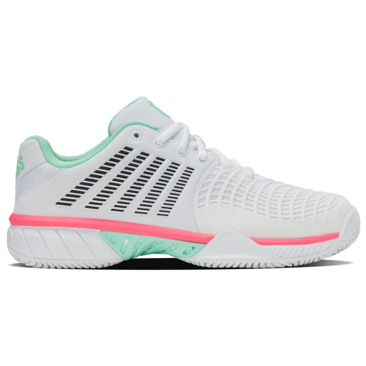 Zapatillas de Padel Kswiss Express Light 3 HB Clay Blanco Menta Rosa Mujer