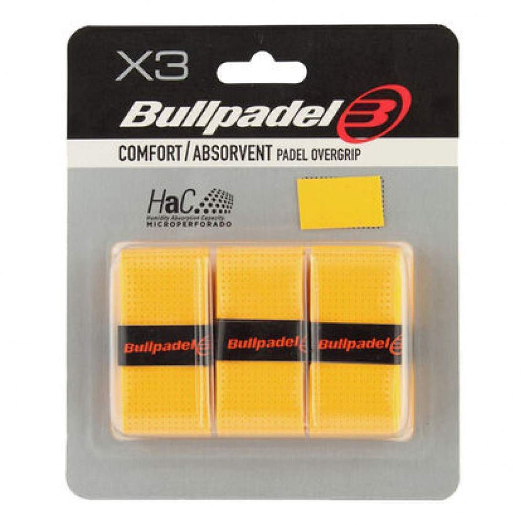 Blister Bullpadel 3 Overgrips GB1201 Comfort Perforado Amarillo | Bullpadel
