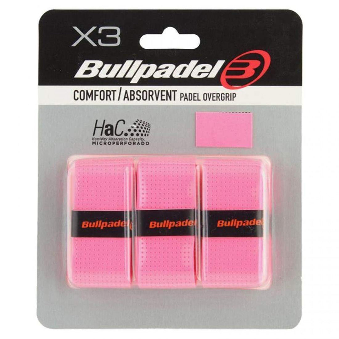 Blister Bullpadel 3 Overgrips GB1201 Comfort Perforado Rosa Fluor | Bullpadel