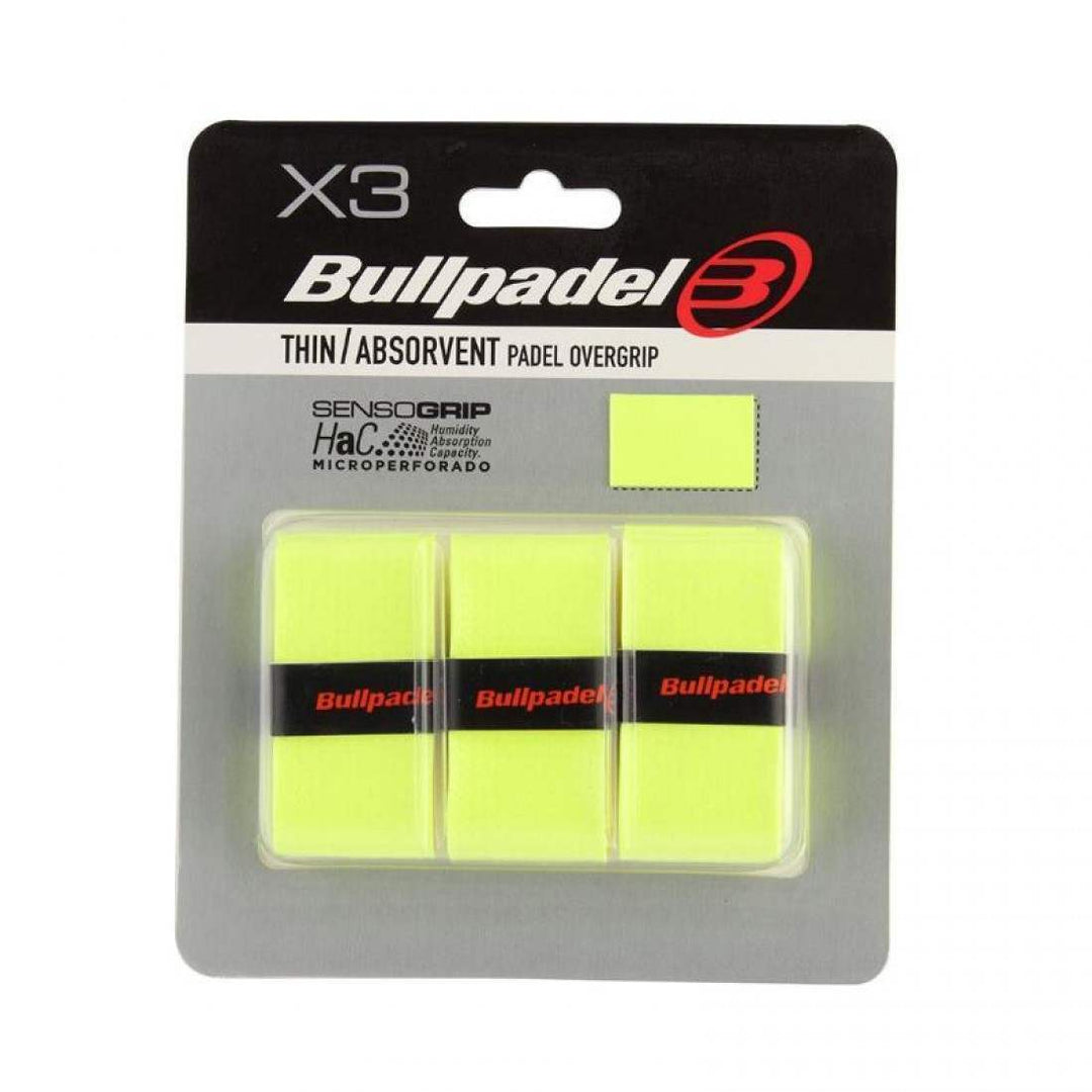 Blister Bullpadel 3 Overgrips GB1705 Senso Perforado Amarillo Azufre Fluor | Bullpadel