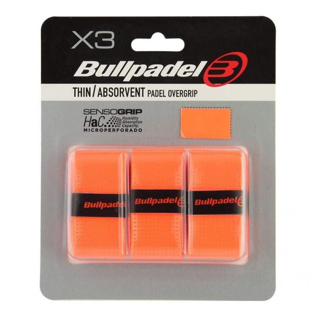 Blister Bullpadel 3 Overgrips GB1705 Senso Perforado Naranja Fluor | Bullpadel
