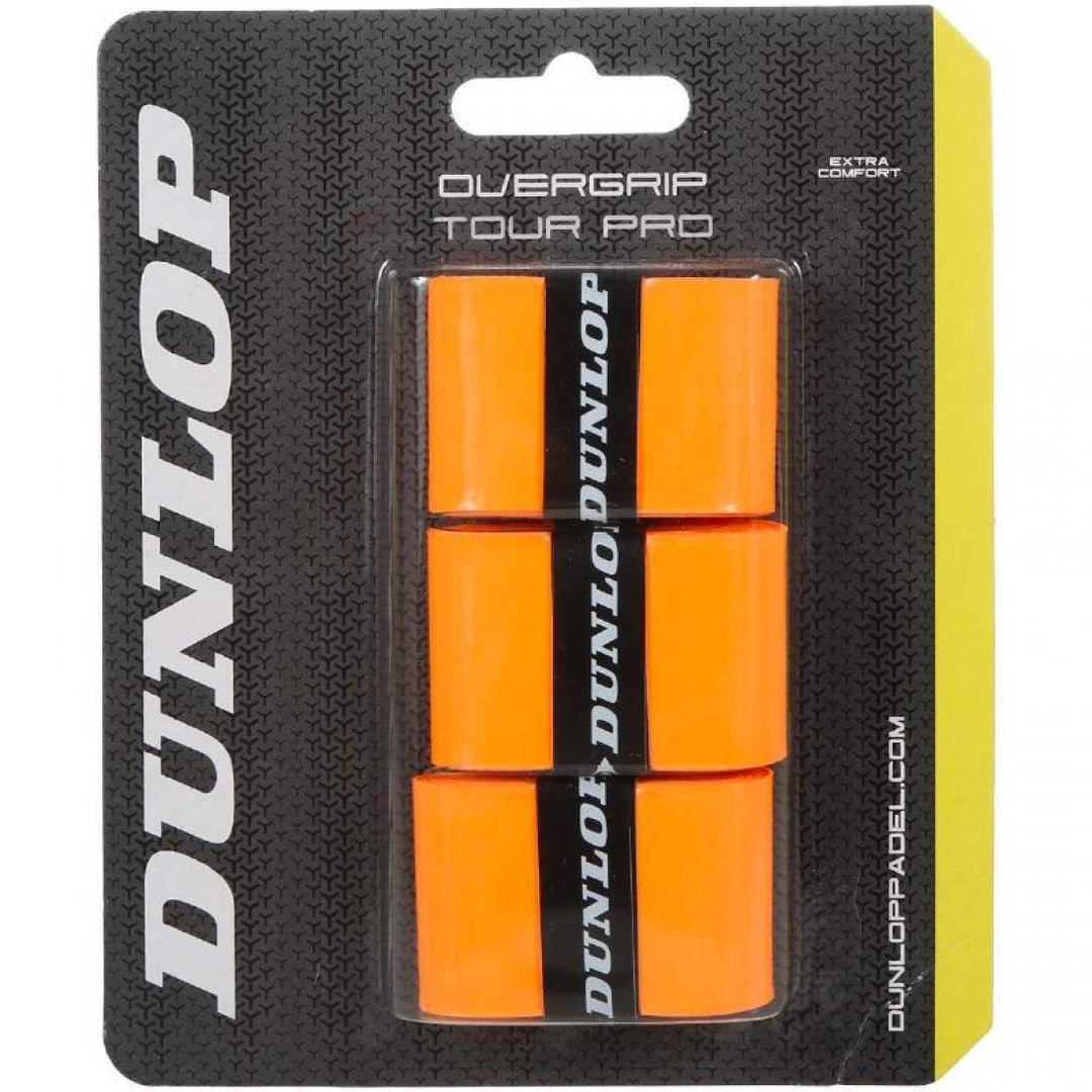 Blister Dunlop 3 Overgrips Tour Pro Naranja Fluor