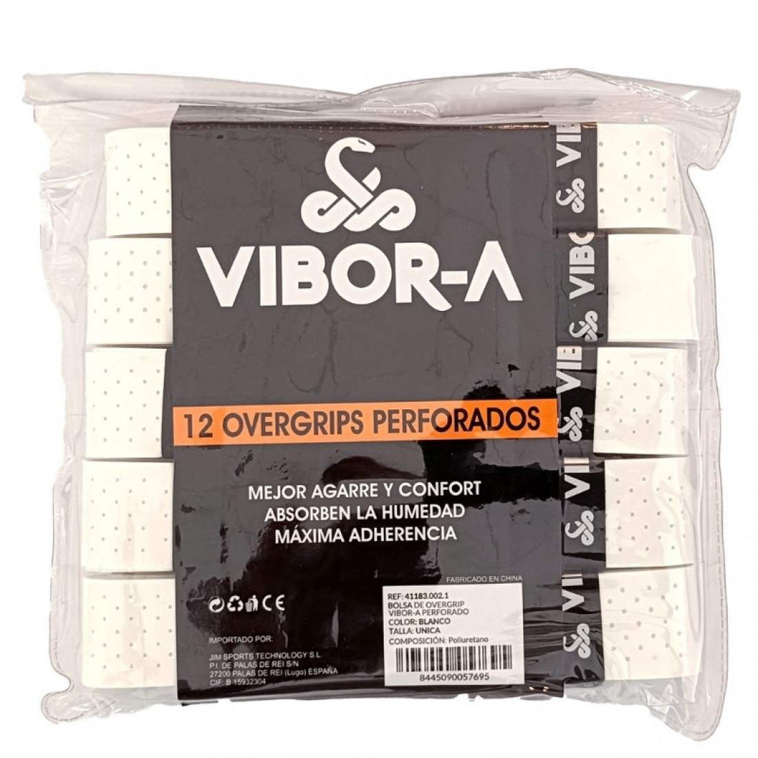 Bolsa Vibora Perforado Blanco 12 Overgrips | Vibora