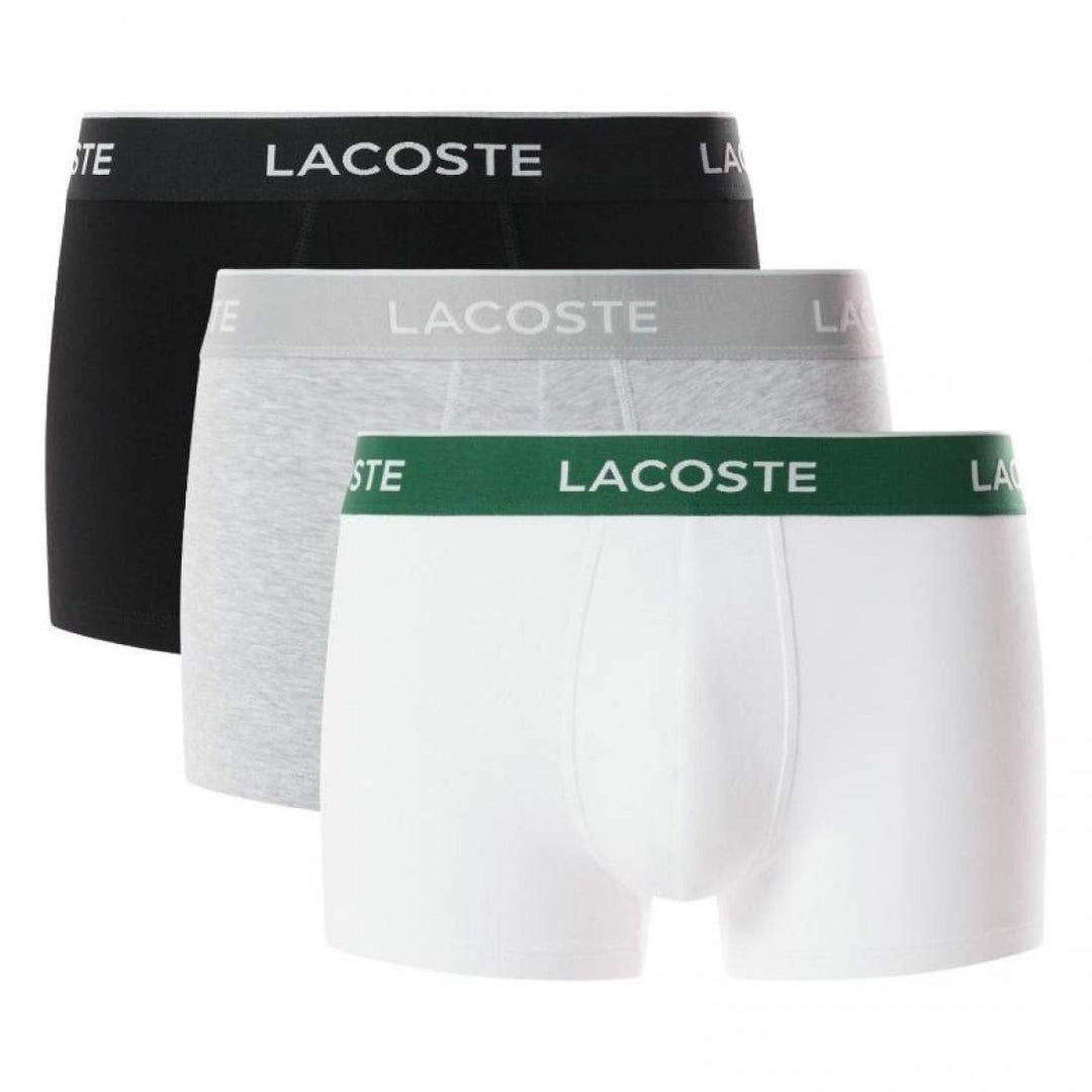 Boxers Lacoste Negro Blanco Gris Vigore 3 Unidades