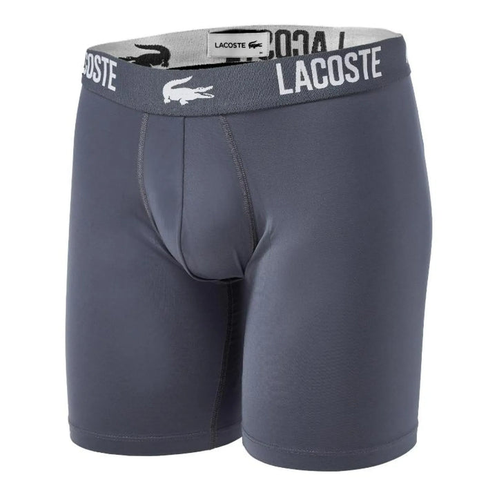 Boxers Lacoste Poliamida Blanco Gris Negro 3 Unidades