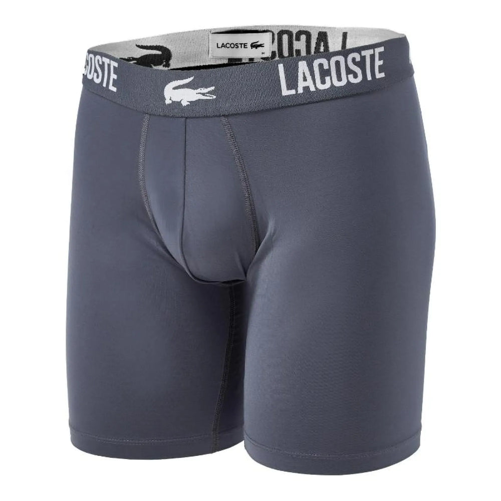 Boxers Lacoste Poliamida Blanco Gris Negro 3 Unidades