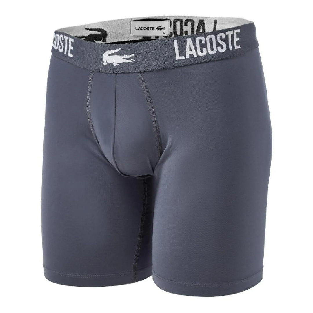 Boxers Lacoste Poliamida Blanco Gris Negro 3 Unidades