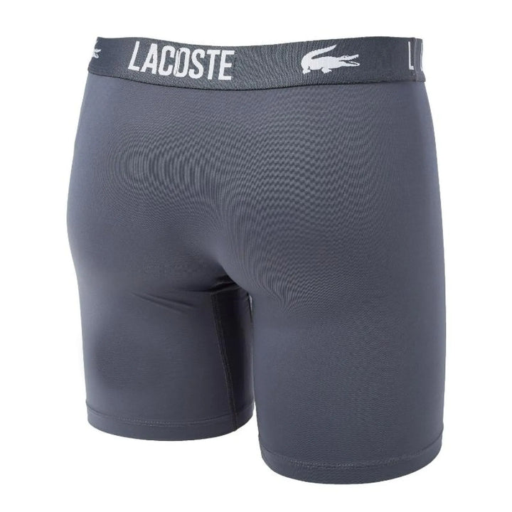 Boxers Lacoste Poliamida Blanco Gris Negro 3 Unidades