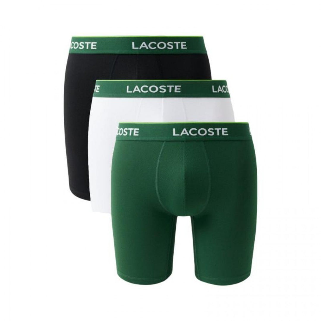 Boxer Lacoste Verde Bianco Nero 3 Pezzi