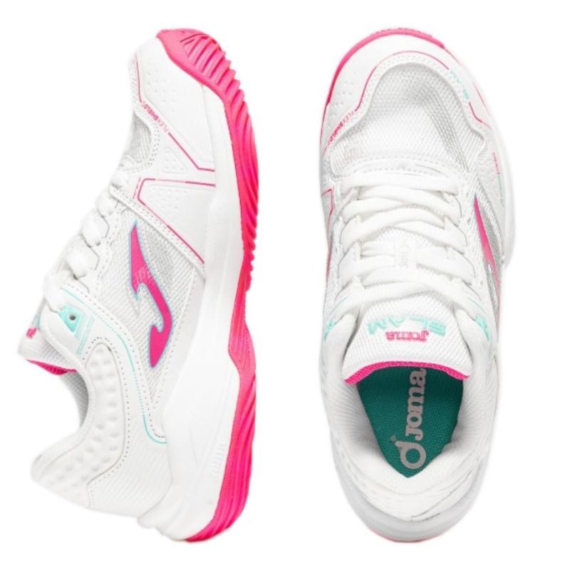 Zapatillas de Padel Joma Slam 2602 Blanco Rosa Junior