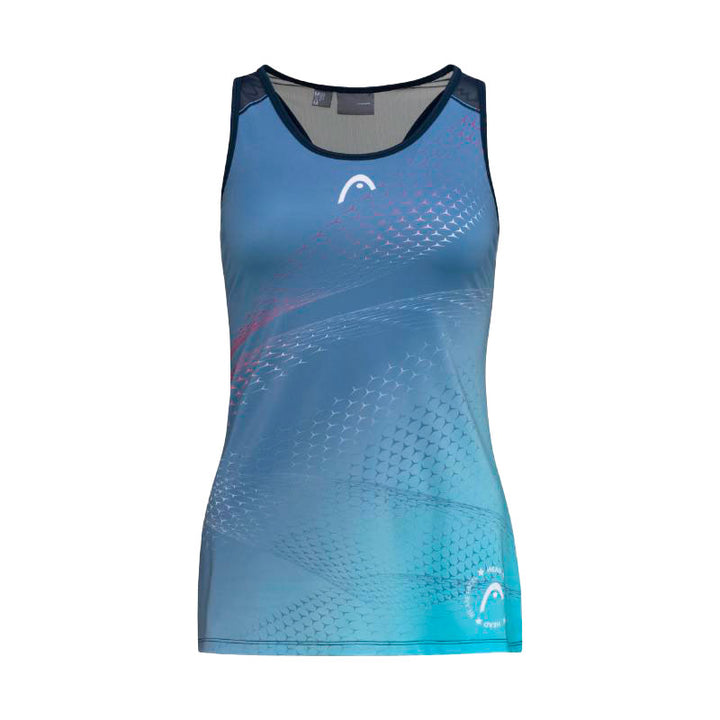Camiseta Head Play Azul Oscuro Estampado Mujer