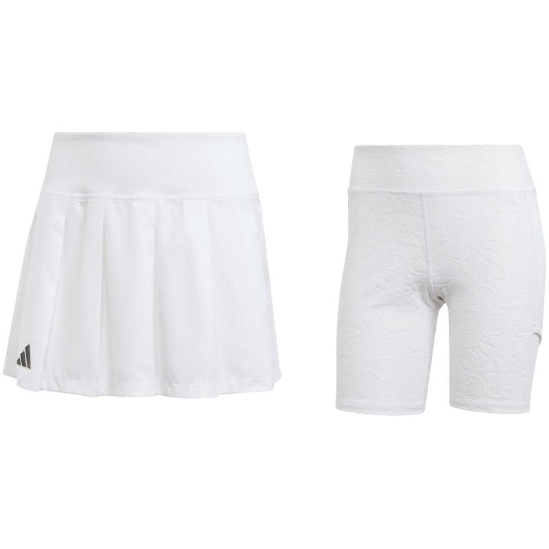 Falda Adidas Pleated Aeroready Pro Negro Blanco