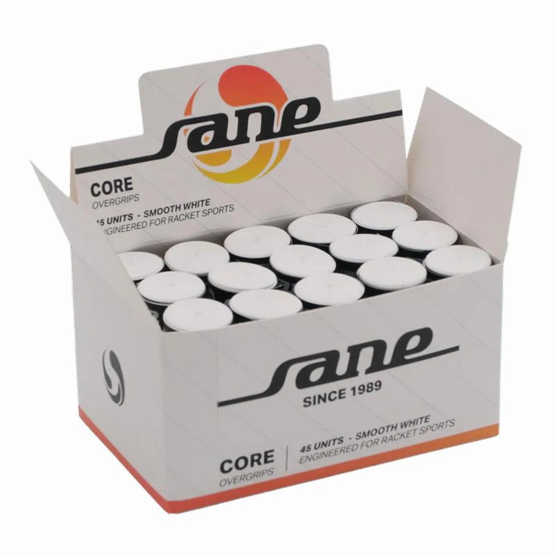 Caja Overgrips Sane Core Lisos Blanco 45 Unidades