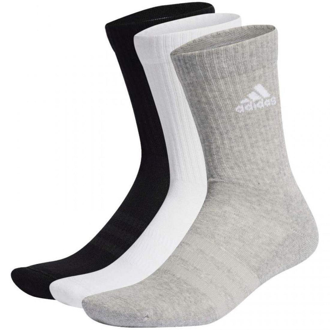 Calcetines Adidas Cushioned Clasico Blanco Negro Gris 3 Pares | Adidas