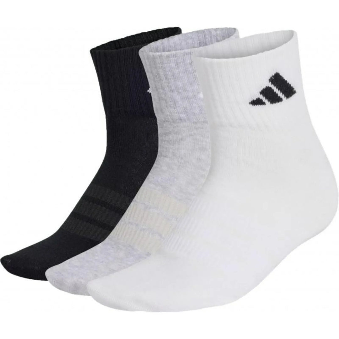 Calcetines Adidas Essentials Ank Gris Blanco Negro 3 Pares
