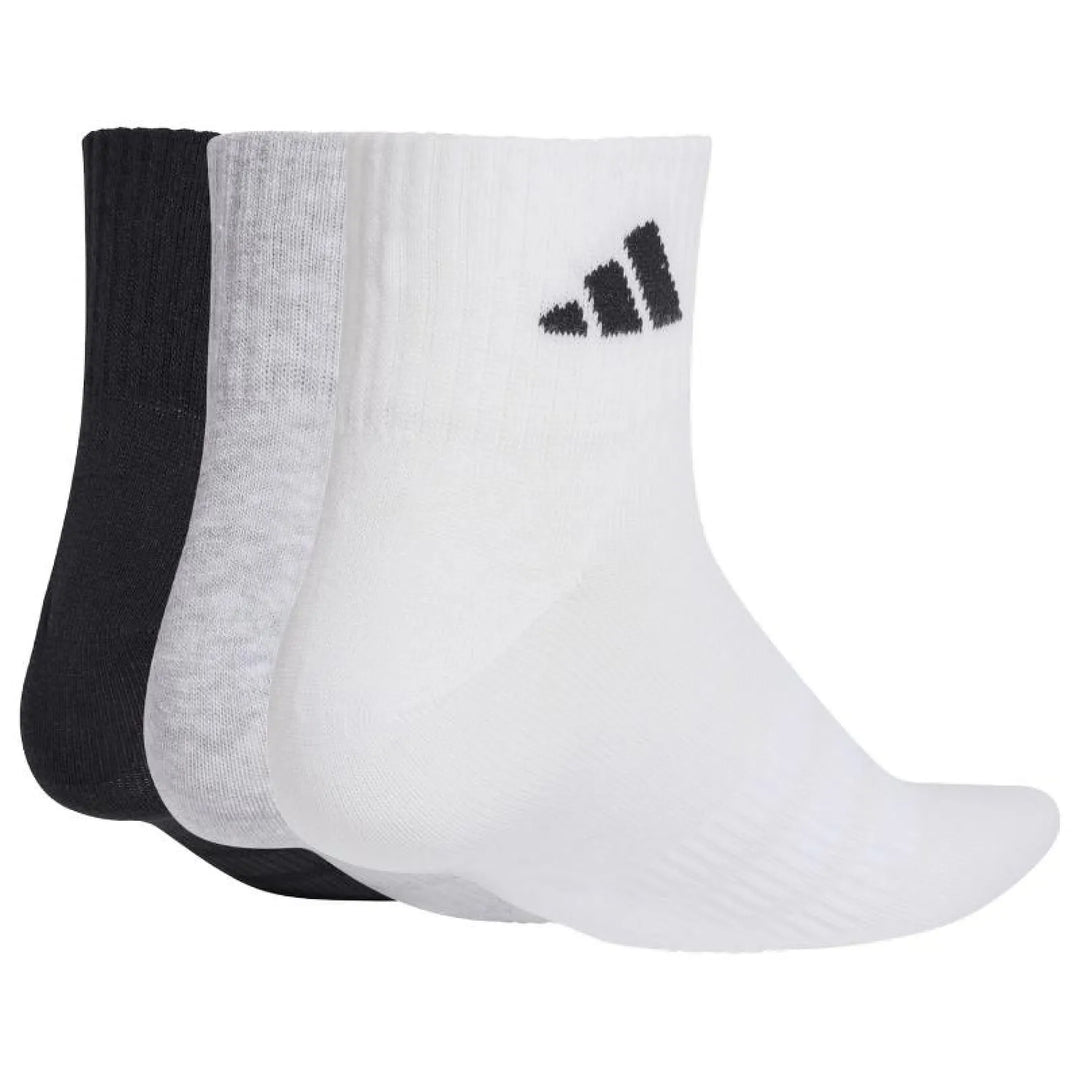 Calcetines Adidas Essentials Ank Gris Blanco Negro 3 Pares