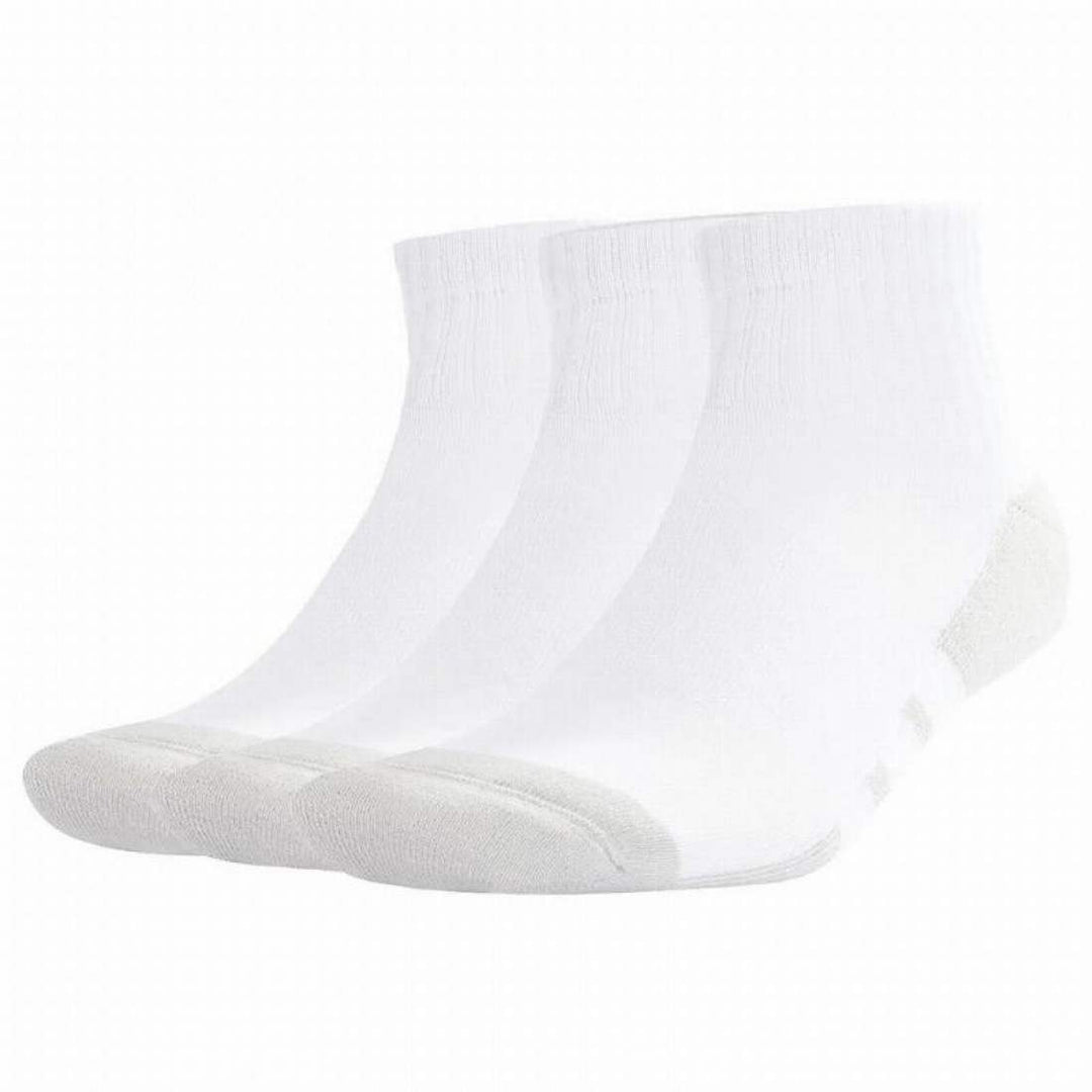 Calcetines Adidas Essentials Cushioned Quarter Blanco Gris 3 Pares