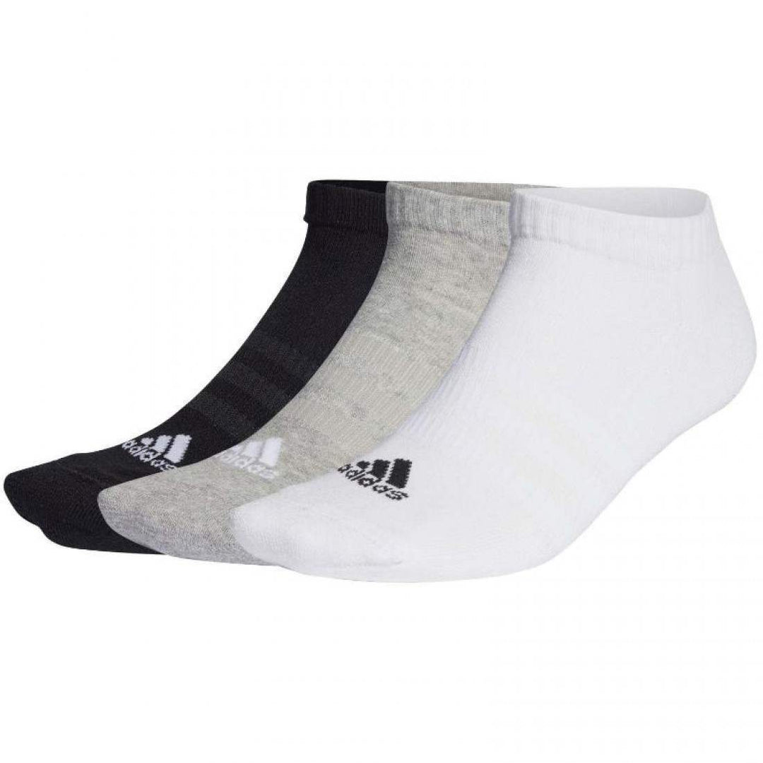 Calcetines Adidas Tobilleros SPW Cushioned Negro Blanco Gris 3 Pares | Adidas