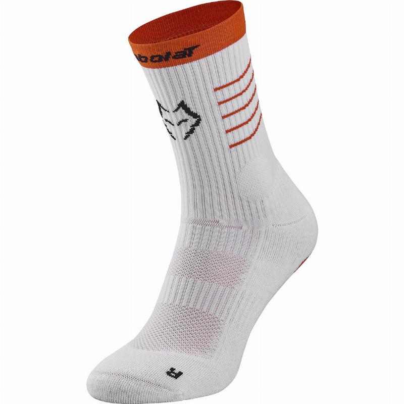 Calcetines Babolat Juan Lebron Mid Calf Blanco Naranja 1 Par