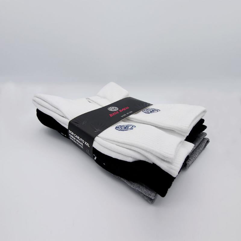 Bidi Badu Don Carlito XXL Crew Move Grey Black White 6 Pairs Socks