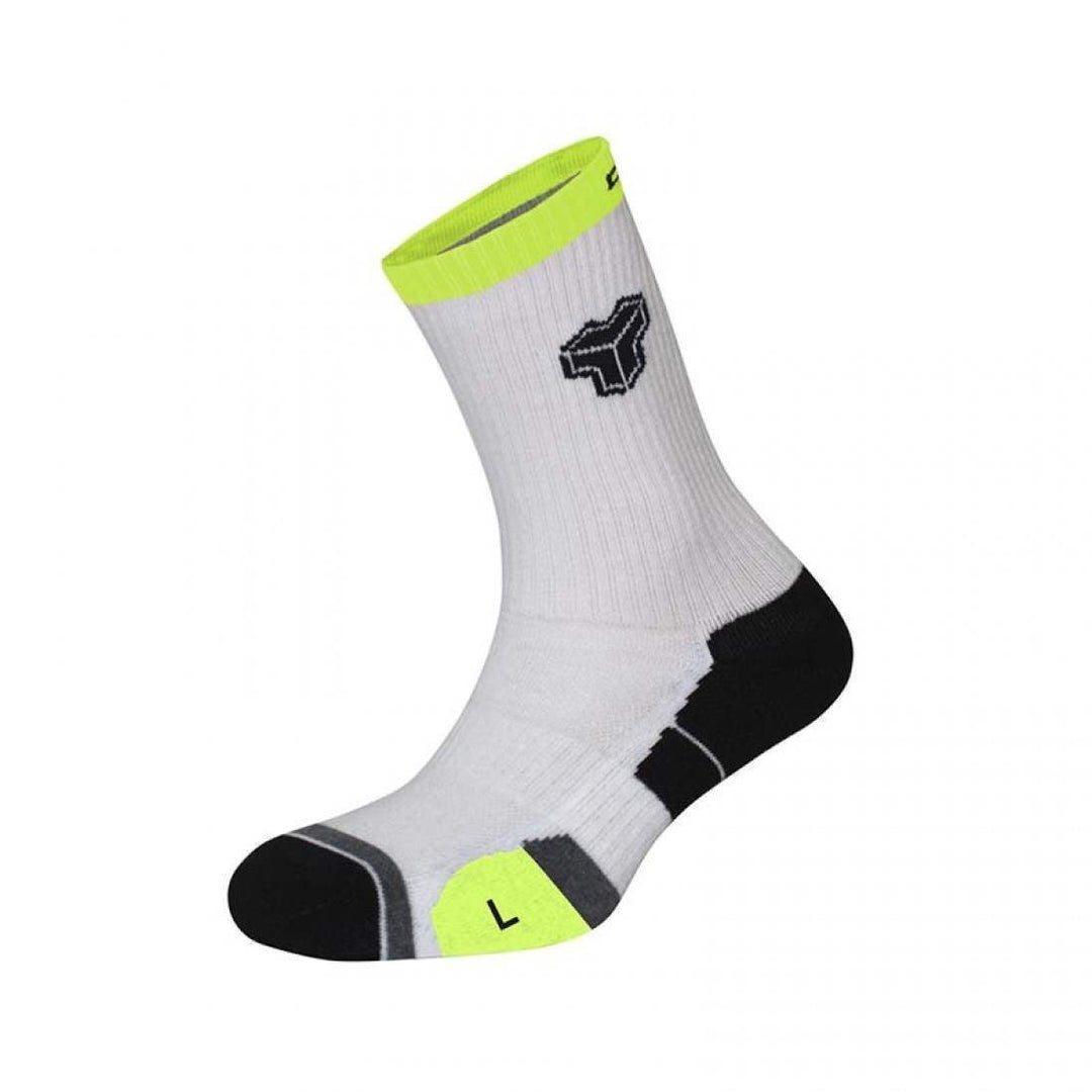 Calcetines Cartri Axel High Blanco Amarillo 1 Par