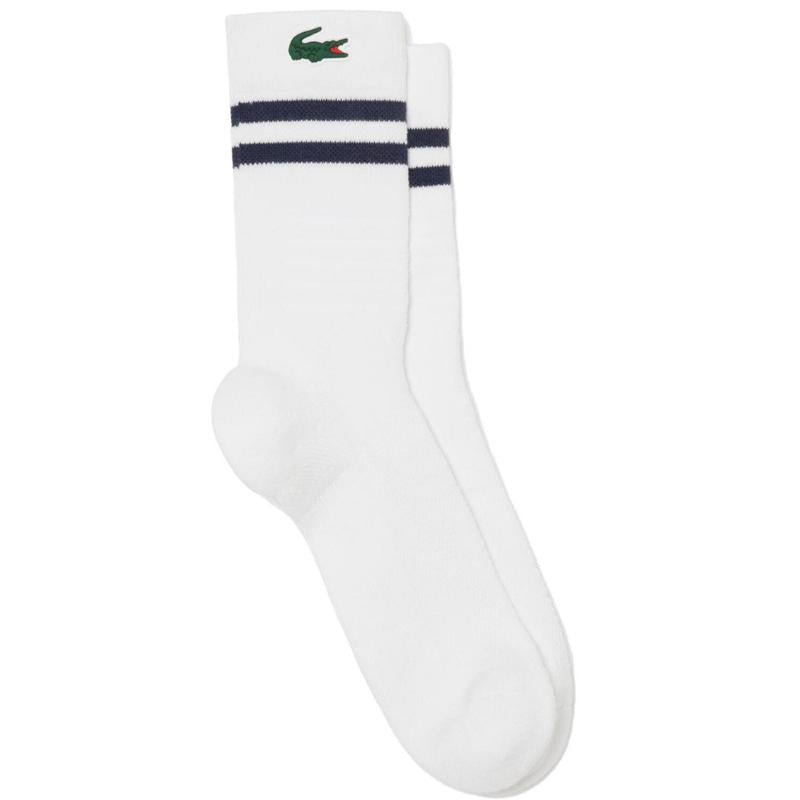 Calzini Lacoste Sport Taglio Alto Bianco Blu Marino 1 Paio