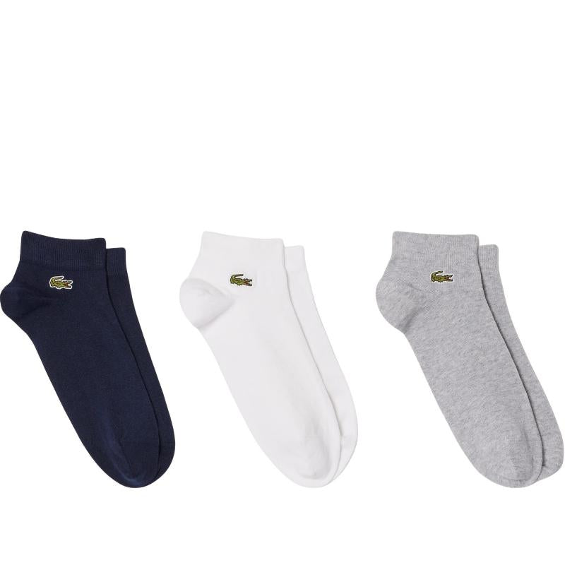 Calzini Lacoste Sport Taglio Basso Nero Blu Marino Bianco 3 Paia