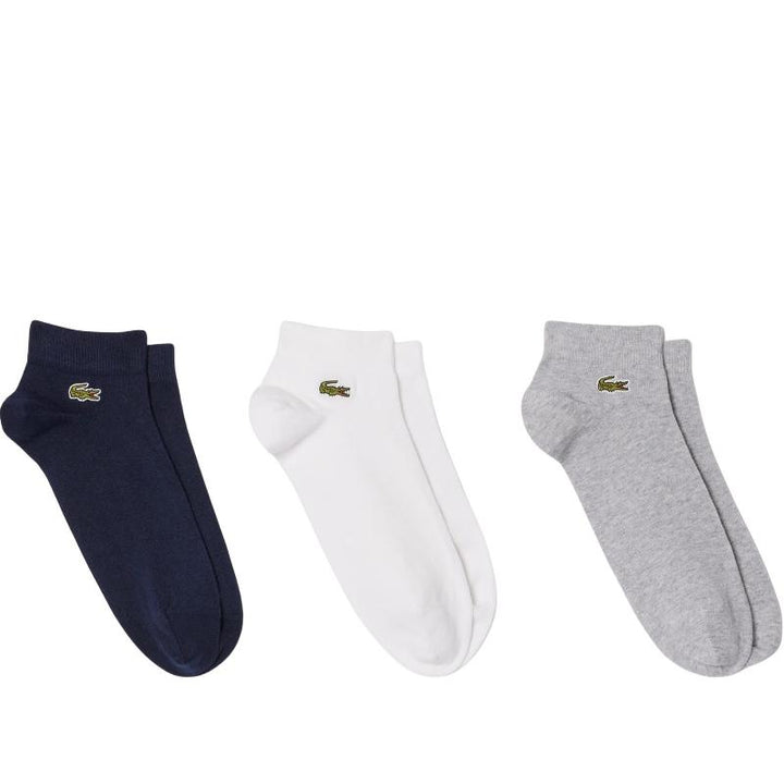 Calzini Lacoste Sport Taglio Basso Nero Blu Marino Bianco 3 Paia