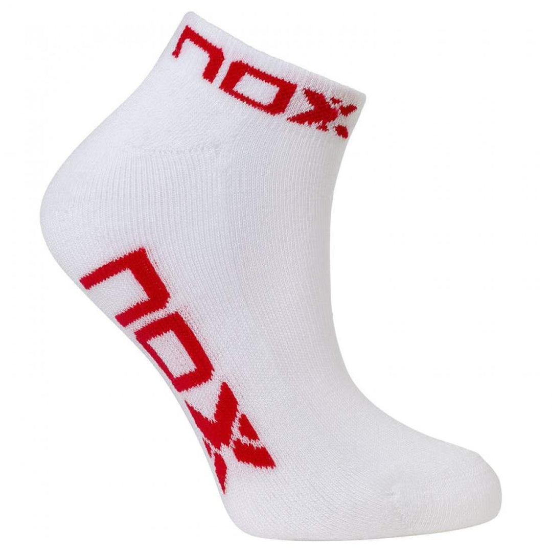 Calcetines Nox Tobillero Blanco Rojo 1 Par | Nox