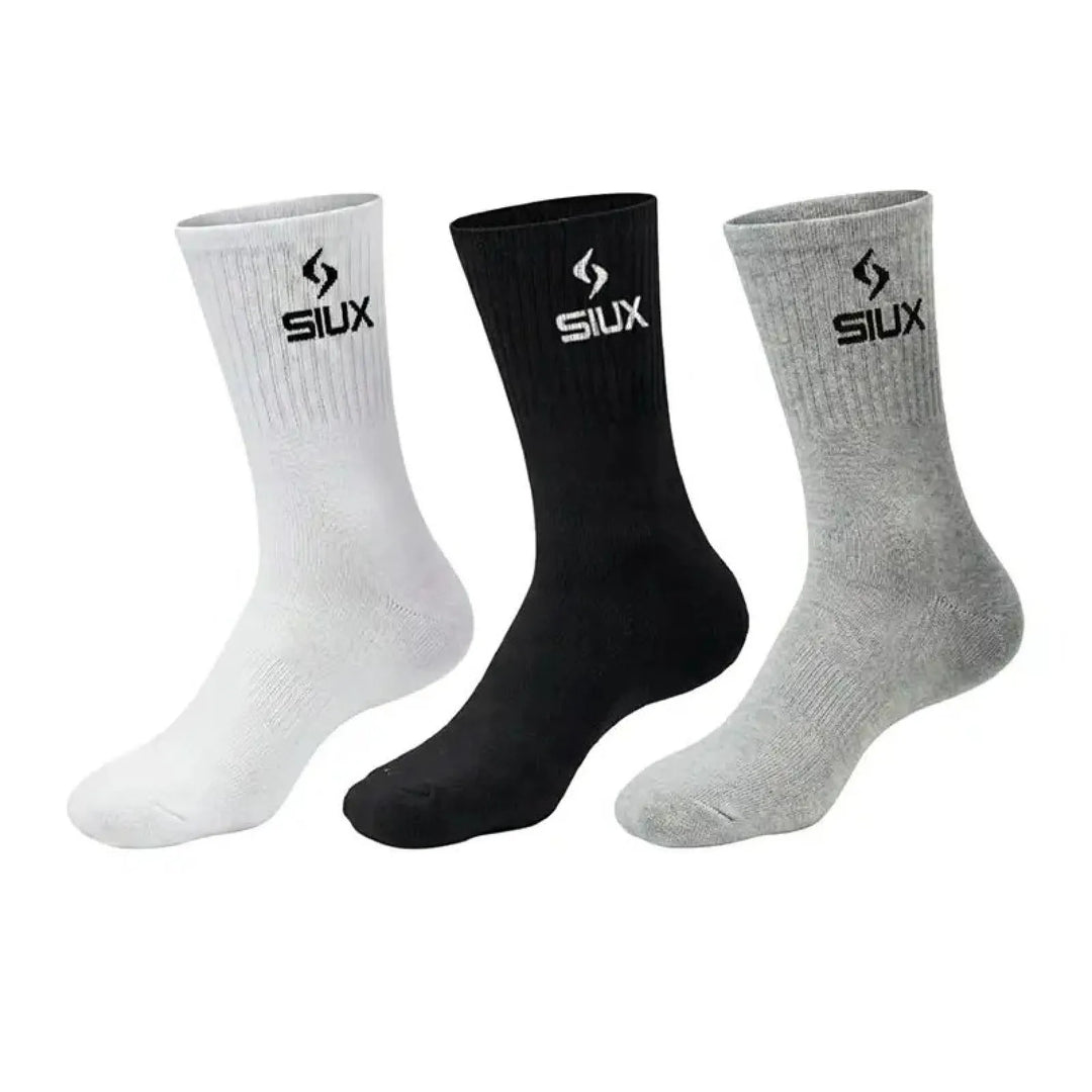 Calcetines Siux Basic 26 Caña Alta Negro Gris Blanco 3 Pares