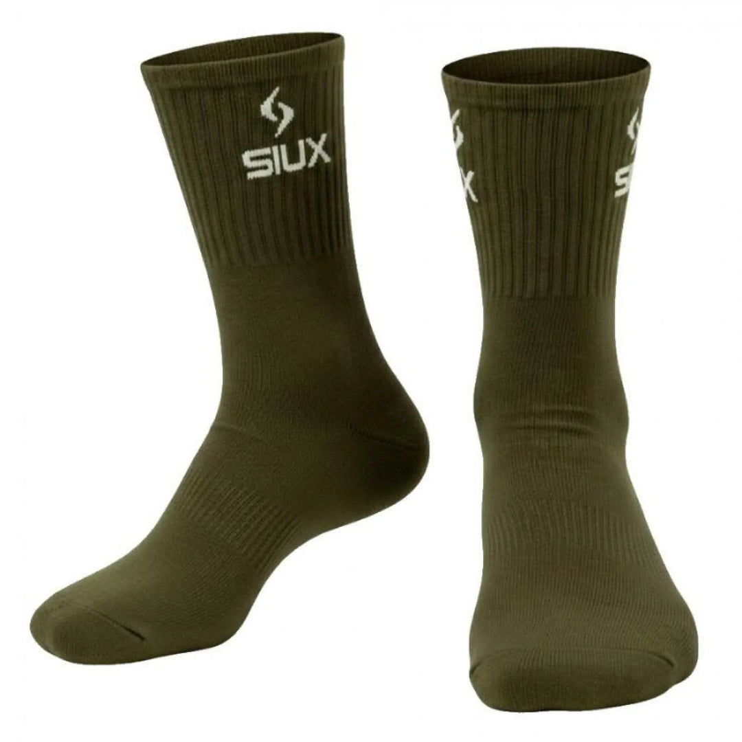 Calcetines Siux Groove Caña Alta Verde Blanco 2 Pares