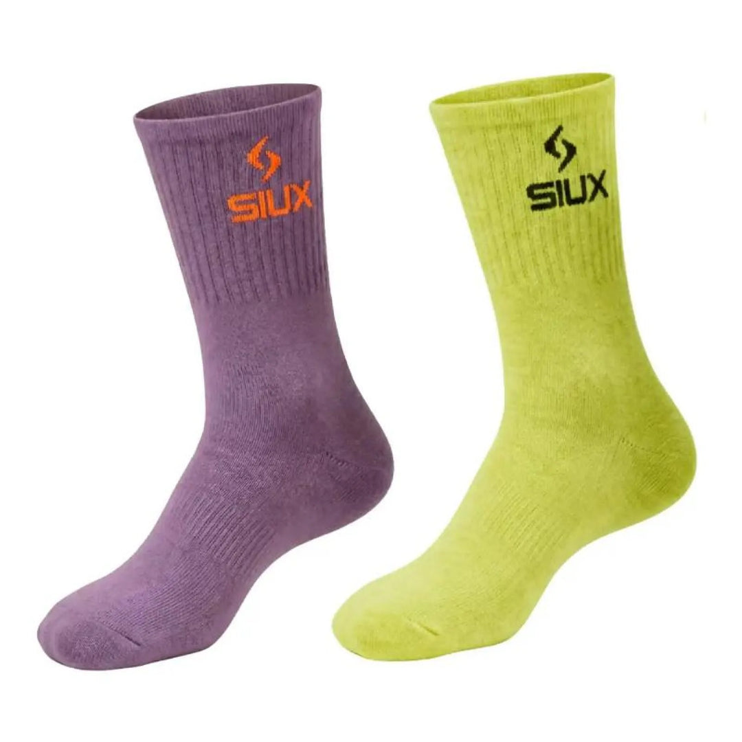Calcetines Siux Groove Caña Alta Verde Lila 2 Pares