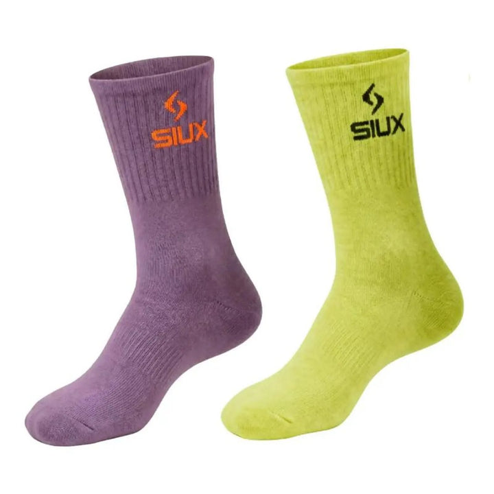 Calcetines Siux Groove Caña Alta Verde Lila 2 Pares