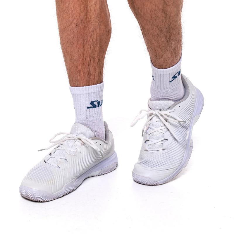 Calcetines Siux Reveal Caña Media Blanco Turquesa 2 Pares