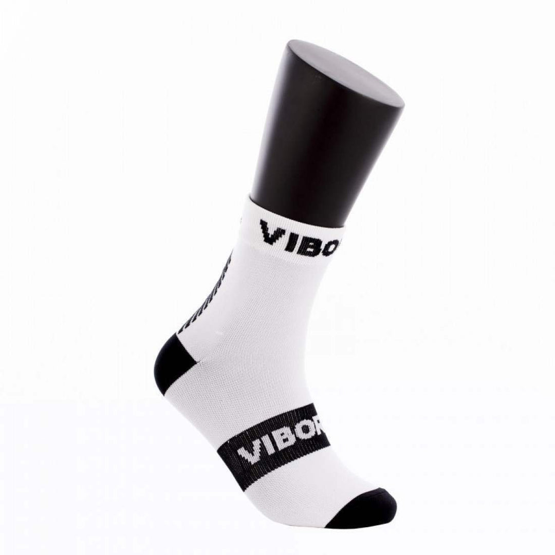Calcetines Vibora Kait Caña Media Blanco Negro 1 Par