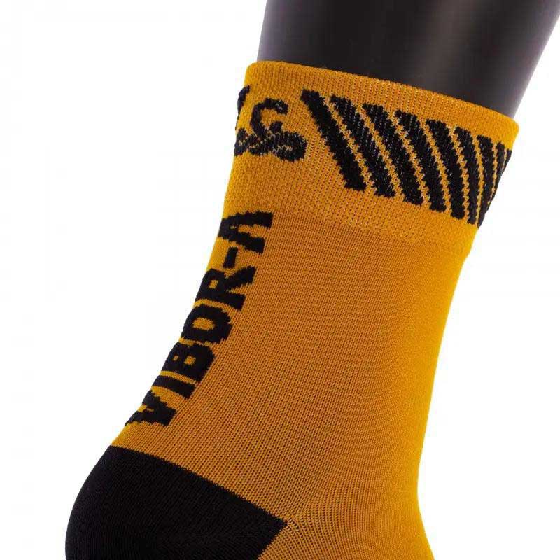 Calcetines Vibora Kait Caña Media Oro Negro 1 Par