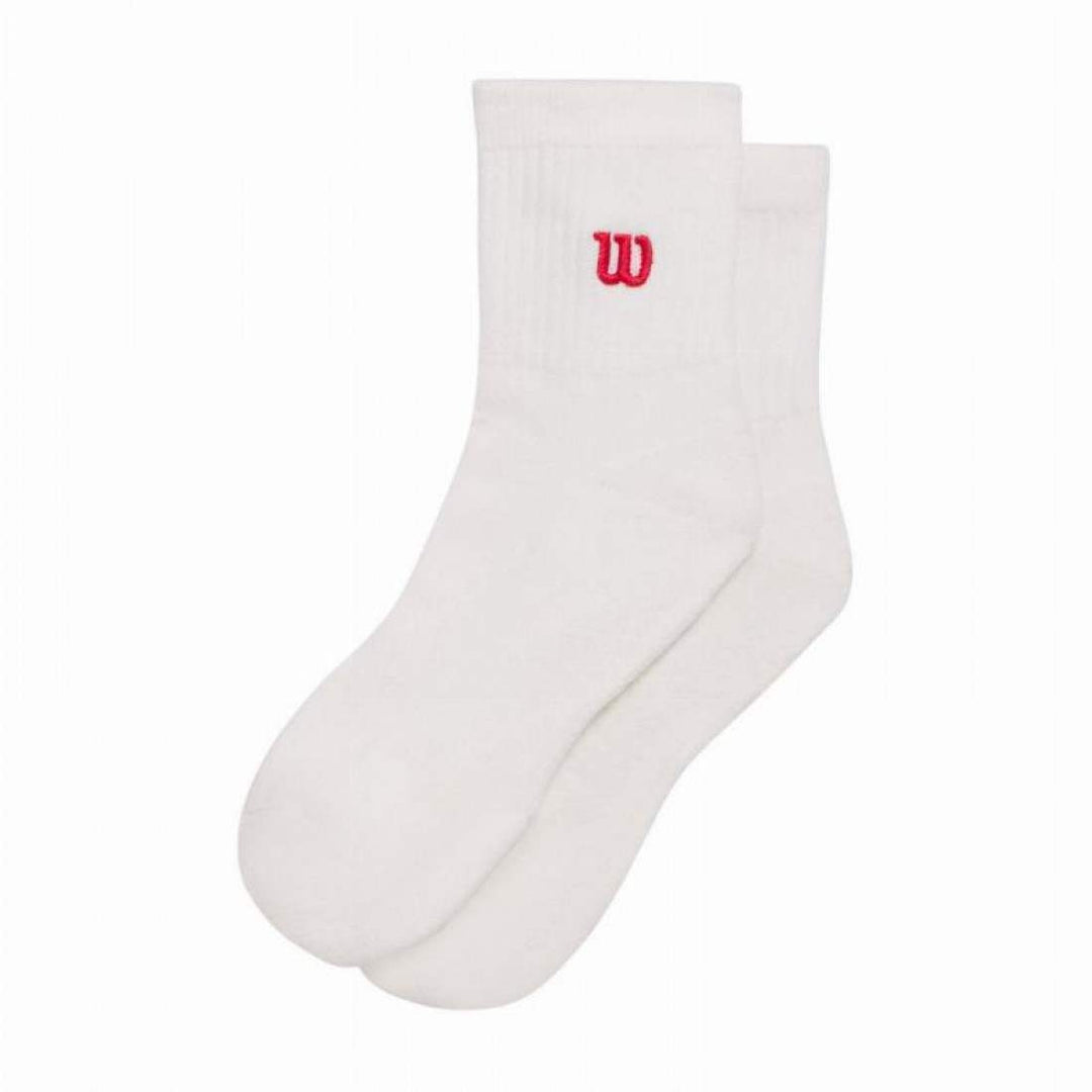 Calcetines Wilson Quarter Length Blanco Rojo 1 Par | Wilson